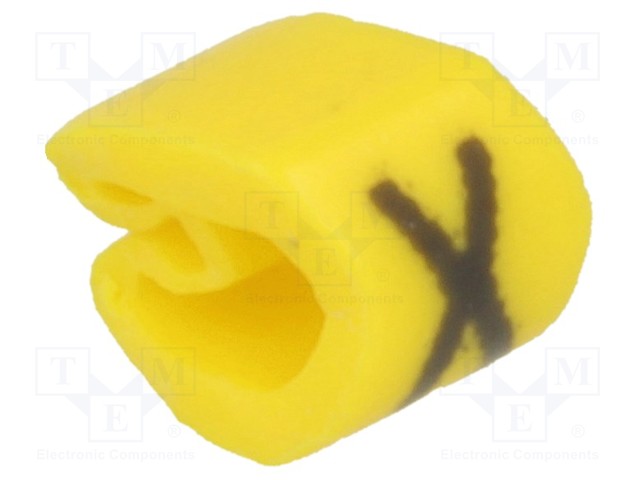 MERKIT - MERKINTÄ: X - 2÷5MM - PVC - KELTAINEN - -65÷105°C - HGDC2-5 - Kaapeleiden merkintä - HGDC2-5-X-PVC-YE - 1