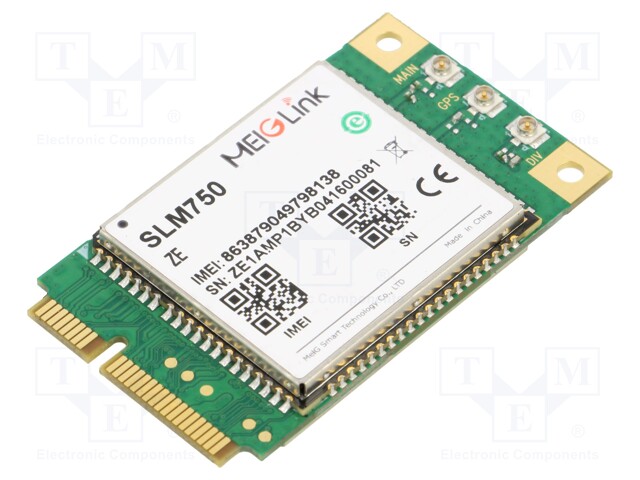 MODUULI: LTE - DOWN: 10MBPS - UP: 5MBPS - MINI PCIE - 51X30X5,5MM - M2M (GPRS/HSPA/LTE) moduulit - SLM750-ZE-MINIPCIE - 1