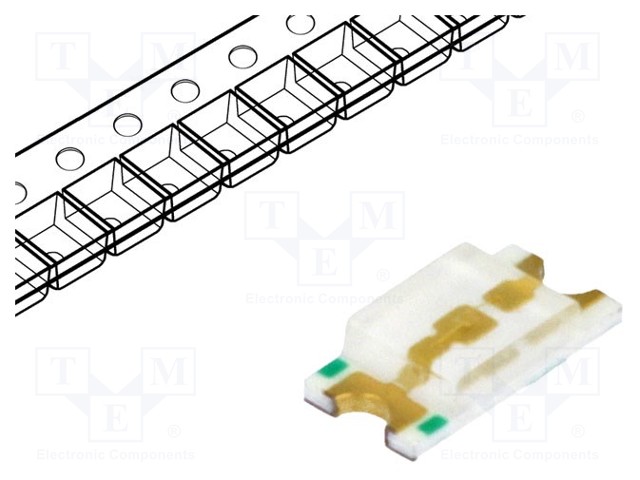 LED - PUNAINEN - SMD - 0805 - 62÷130MCD - 1,8÷2,6VDC - 2X1,25X0,7MM - 120° - Pintaliitos LED - WW-OR170TS-E - 1