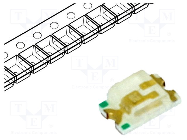 LED - SININEN - SMD - 0805 - 80÷170MCD - 2,8÷3,6VDC - 2X1,25X0,7MM - 120° - Pintaliitos LED - WW-BIS170TS-E - 1