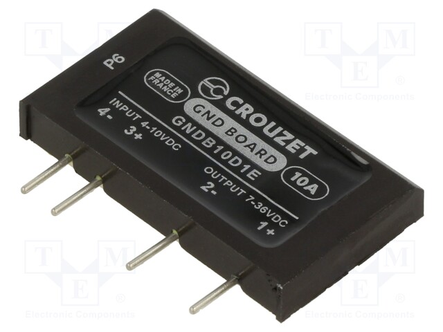 RELE: PUOLIJOHDE - 4÷10VDC - PCB - VERSIO: TASAVIRTA-GND - 10A - Puolijohdereleet - GNDB10D1E - 1