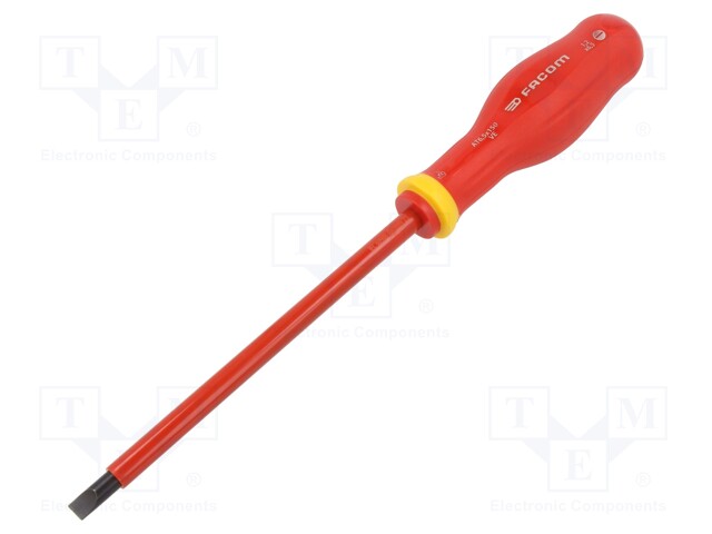 SCREWDRIVER: INSULATED - SLOT - 6.5X1.2MM - BLADE LENGTH: 150MM - Ruuvimeisselit ja sarjat - FACOM-AT6.5X150VE - 1