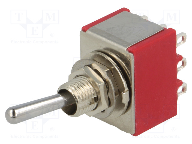VIPUKYTKIN - ASENNOT: 2 - 3PDT - ON-ON - 5A/125VAC - 5A/28VDC - -30÷85°C - Vipukytkimet - IC3101T1B1M1QE - 1