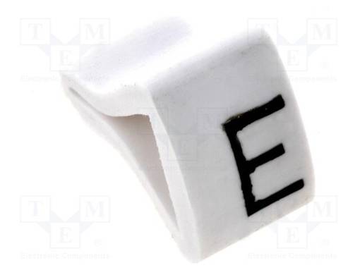 MERKIT - MERKINTÄ: E - 3÷6,5MM - H: 9MM - A: 7MM - -30÷100°C - L: 5MM - 250KPL - Kaapeleiden merkintä - MZ-2E - 1