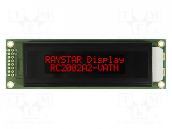 LCD NÄYTTÖ - AAKKOSNUMEERINEN - VA NEGATIVE - 20X2 - 115X36X13,9MM - Aakkosnumeeriset LCD-näytöt - RC2002A2-LLR-JSVE - 1