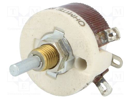 POTENTIOMETRI: AKSIAALINEN - 2OHM - 12,5W - 3,18MM - AKSELI: SILEÄ - Lankapotentiometrit - RES2R0E - 1
