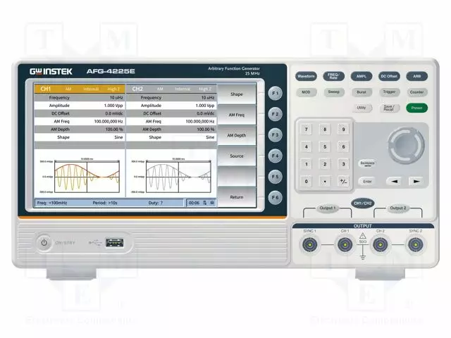 FUNKTIOGENERAATTORI, VAPAASTI MÄÄRIT - 25MHZ - CH: 2 - Funktiogeneraattorit ja taajuuslaskimet - AFG-4225E - 1