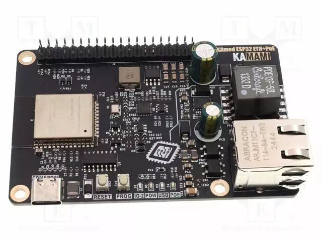 KEHITYSALUSTA - ETHERNET - UC: ESP32-S2-WROOM - PROTOTYYPPIPIIRILEVY - Tiedonsiirto kehityspaketit - KAMODESP32ETHPOE - 1