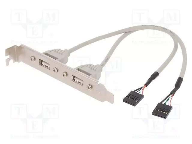 ADAPTERI - PIILLÄ,USB 2.0 - NIKKELÖITY - 0,25M - BEIGE - CU - 28AWG - USB kaapelit ja adapterit - AK-300301-002-E - 1