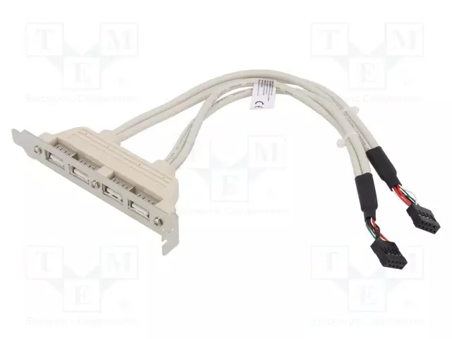 ADAPTERI - PIILLÄ,USB 2.0 - NIKKELÖITY - 0,25M - BEIGE - CU - 28AWG - USB kaapelit ja adapterit - AK-300304-002-E - 1
