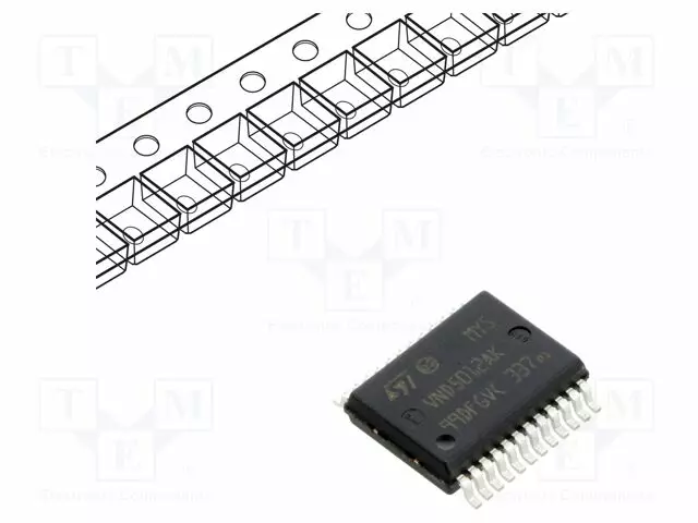 IC: POWER SWITCH - HIGH-SIDE - 60A - CH: 2 - SMD - POWERSSO24 - -40÷150°C - Power switches - mikropiirit - VND5012AKTR-E - 1