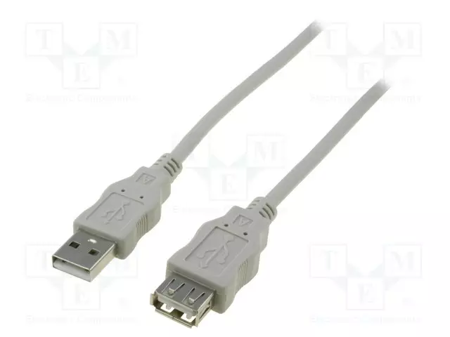 KAAPELI - USB 2.0 - USB A RASIA,USB A PISTOKE - NIKKELÖITY - 1,8M - USB kaapelit ja adapterit - AK-300202-018-E - 1