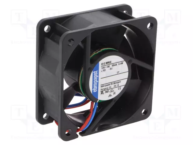 LAITETUULETIN - DC - 12VDC - 60X60X25MM - 25M3/H - 19DBA - KUULA - DC 12V tuulettimet - 612NMLE - 1