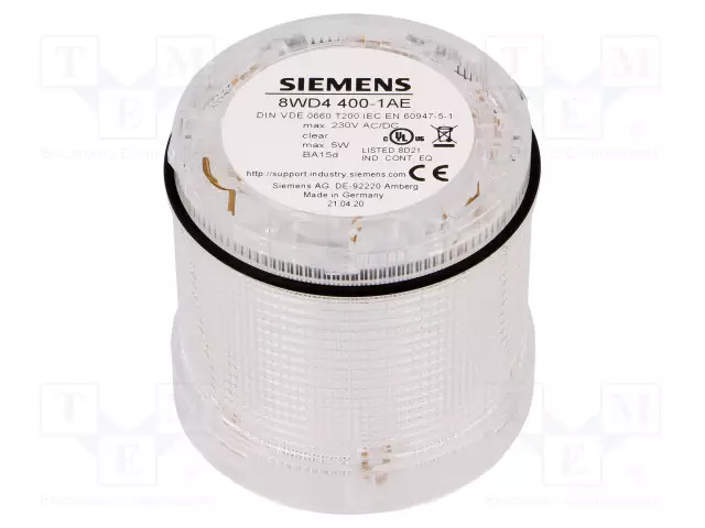 AUTOMATION MODULE: LIGHT SIGNALLER - TRANSPARENT - BULB BA15D - Teollisuuden merkinantolaitteet - 8WD4400-1AE - 1