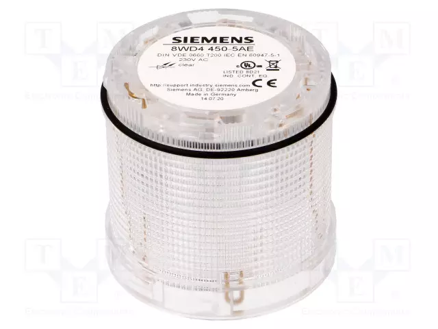 AUTOMATION MODULE: LIGHT SIGNALLER - TRANSPARENT - LED - 230VAC - Teollisuuden merkinantolaitteet - 8WD4450-5AE - 1