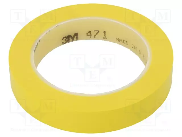 NAUHA: MERKITSEVÄ - KELTAINEN - L: W: 19MM - PAKS.: 0,13MM - 2,5N/CM - Varoitus- ja merkintäteipit - 3M-471-19-33YE - 1