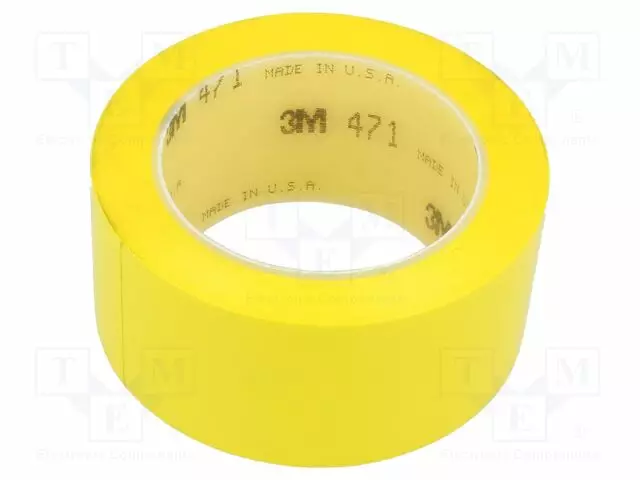 NAUHA: MERKITSEVÄ - KELTAINEN - L: W: 50MM - PAKS.: 0,13MM - 2,5N/CM - Varoitus- ja merkintäteipit - 3M-471-50-33YE - 1