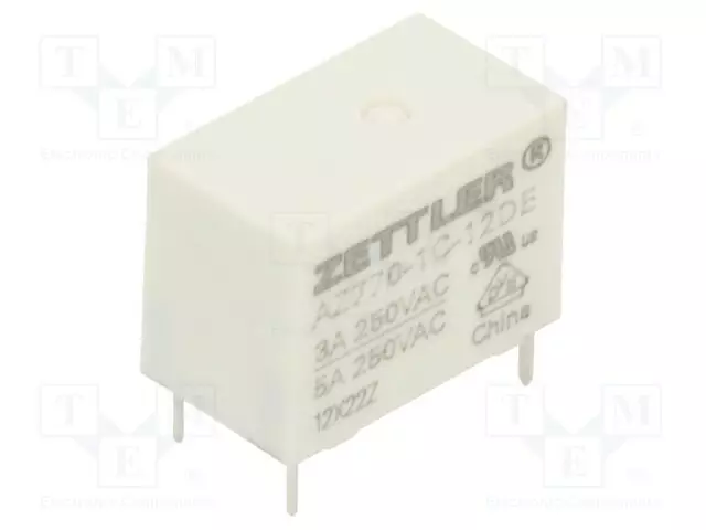 RELE - SPDT - UKELAN: 12VDC - 5A - 3A/250VAC - AZ770 - Pienoisreleet - AZ770-1C-12DE - 1