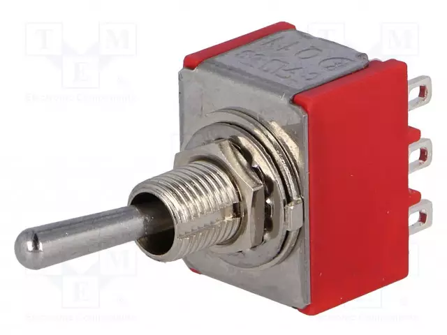 VIPUKYTKIN - ASENNOT: 2 - 3PDT - ON-ON - 2A/250VAC - 5A/28VDC - -35÷80°C - Vipukytkimet - 1M31T1B1M1QE - 1