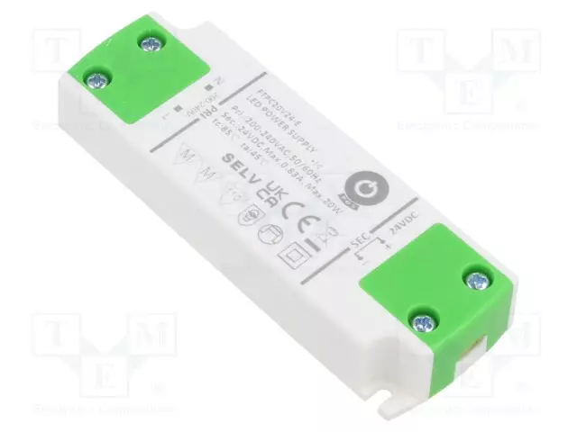VIRTALÄHDE: IMPULSSI - LED - 20W - 24VDC - 833MA - 180÷264VAC - FTPC-E - LED teholähteet - FTPC20V24-E - 1
