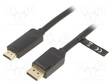 KAAPELI - DISPLAYPORT-PISTOKE,HDMI-PISTOKE - PIT: 1M - MUSTA - 30AWG - HDMI, DVI, DisplayPort johdot - HAGBF - 1