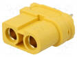 LIITIN: VIRTA- DC - PISTOKE - NAARAS - XT60 - 30A - 500V - PIN: 2 - SUORA - DC liittimet - XT60U-F - 1