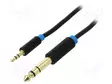 KAAPELI - JACK 3,5MM 3PIN PISTOKE,JACK 6,3 MM 3PIN PISTOKE - 1M - Muut audio-videokaapelit - BABBF - 1