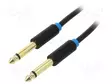 KAAPELI - JACK 6,3 MM 2PIN PISTOKE,MOLEMMIN PUOLIN - 1M - MUSTA - Muut audio-videokaapelit - BAABF - 1
