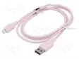 KAAPELI - USB 2.0 - APPLE LIGHTNING-PISTOKE,USB A PISTOKE - 1M - USB kaapelit ja adapterit - LAMPF - 1