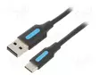 KAAPELI - USB 2.0 - USB A PISTOKE,USB C PISTOKE - NIKKELÖITY - 1M - USB kaapelit ja adapterit - COKBF - 1