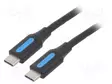 KAAPELI - USB 2.0 - USB C PISTOKE,MOLEMMIN PUOLIN - 1M - MUSTA - 100W - USB kaapelit ja adapterit - COTBF - 1