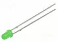 LED - VIHREÄ - 3MM - 4MCD - 35° - 2,1VDC - Pyöreät LEDit - 3GDL-F - 1
