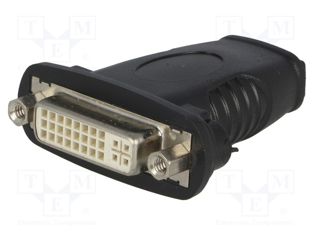 ADAPTERI - DVI-D (24+1) PISTORASIA,HDMI-PISTORASIA - MUSTA - HDMI, DVI, DisplayPort johdot - HDMIF-DVIF - 1