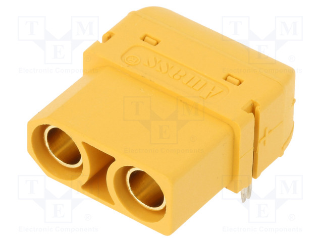 LIITIN: VIRTA- DC - N LIITINAARAS - XT90 - 40A - 500V - PIN: 2 - PCB - DC liittimet - XT90PW-F - 1