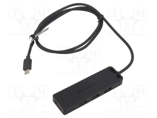 USB HUB - USB A-PISTORASIA X4,USB C-PISTOKE - USB 3.0 - PNP - MUSTA - Tietokonetarvikkeet - muut - TGKBF - 1