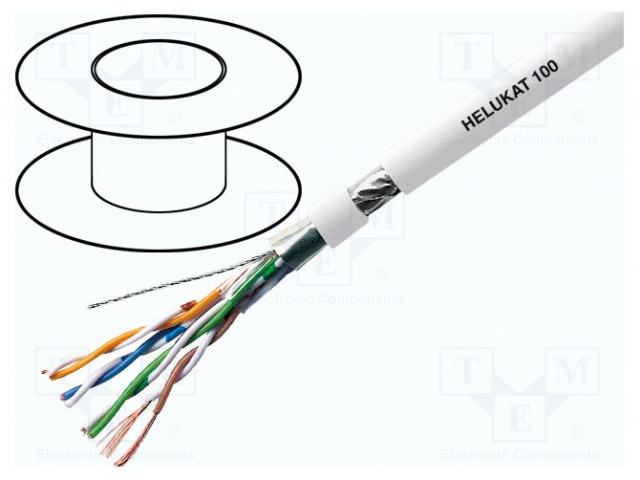 JOHTO - F/UTP,HELUKAT® 100 - 4X2X26AWG - 5E - CU - FRNC - HARMAA - ATK-kaapelit - HELUKAT100-FTP-FF - 1