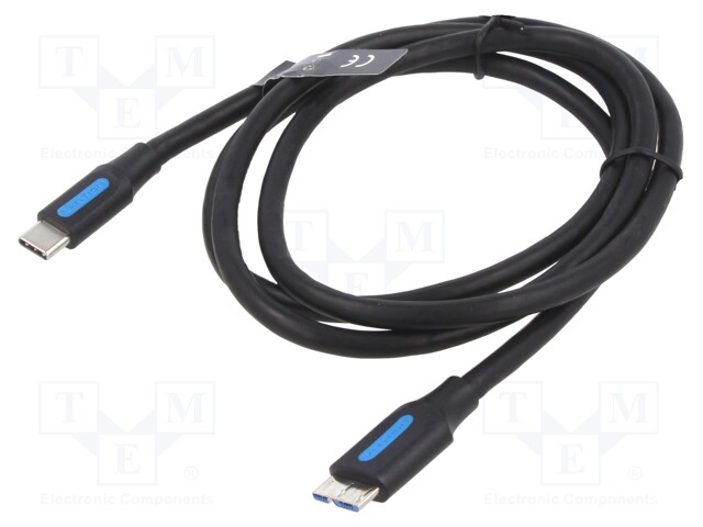 KAAPELI - USB 3.0 - USB B MIKROPISTOKE,USB C PISTOKE - NIKKELÖITY - USB kaapelit ja adapterit - CQABF - 1