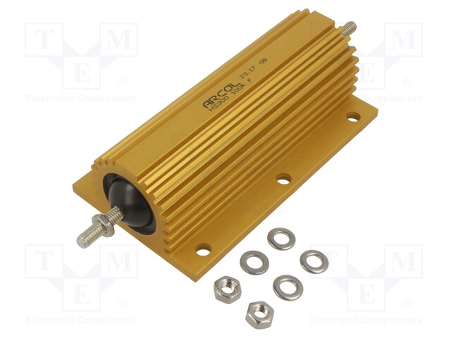 LANKAVASTUS - RUUVATTU - 100OHM - 300W - ±1% - 2,5KV - 128X72,5X41,8MM - Tehovastukset - HS300-100RF - 1