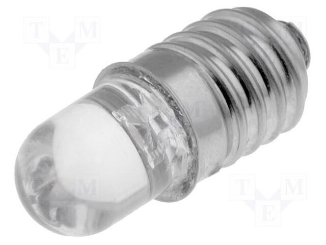 LED LAMPPU - VALKOINEN - E10 - 12VDC - 90MW - 30° - Merkkivalot ja pienoislamput - OBDX-W5DK8B31F - 1
