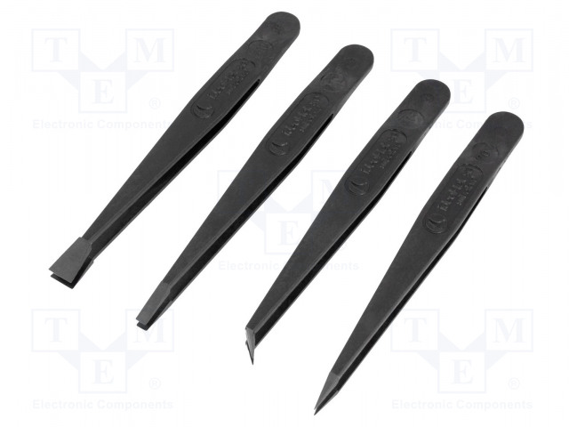 PINSETIT-SETTI - ANTIMAGNEETTISET - ESD - RESISTANSSI: HANKAUS - 4KPL - ESD-atulat - IDL-K4PICF - 1