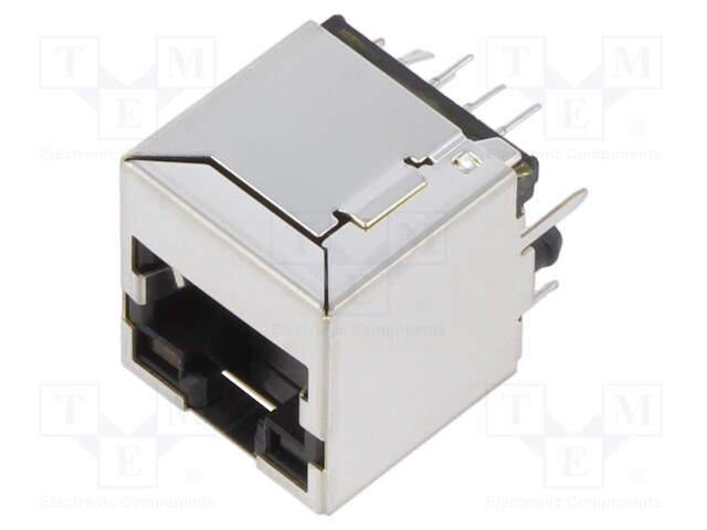 LIITIN: RJ45 - PISTORASIA - PIN: 8 - SUOJATTU,LED DIODIN KANSSA - 8P8C - RJ liittimet - SI-46014-F - 1