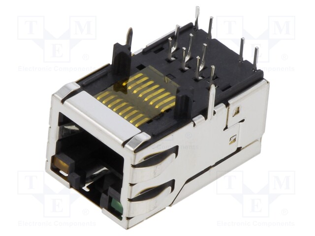 LIITIN: RJ45 - PISTORASIA - PIN: 8 - CAT: 5 - SUOJATTU - 8P8C - THT - RJ liittimet - SI-50154-F - 1
