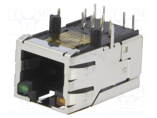 LIITIN: RJ45 - PISTORASIA - PIN: 8 - SUOJATTU,LED DIODIN KANSSA - 8P8C - RJ liittimet - SI-50158-F - 1
