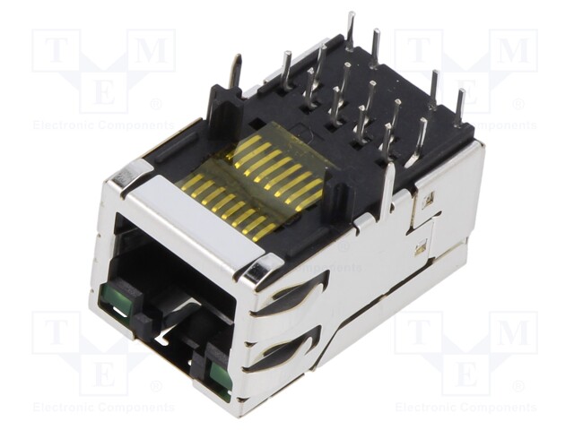 LIITIN: RJ45 - PISTORASIA - PIN: 8 - SUOJATTU,LED DIODIN KANSSA - 8P8C - RJ liittimet - SI-51005-F - 1
