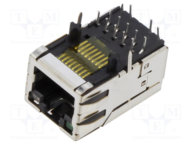 LIITIN: RJ45 - PISTORASIA - PIN: 8 - SUOJATTU,LED DIODIN KANSSA - 8P8C - RJ liittimet - SI-51009-F - 1