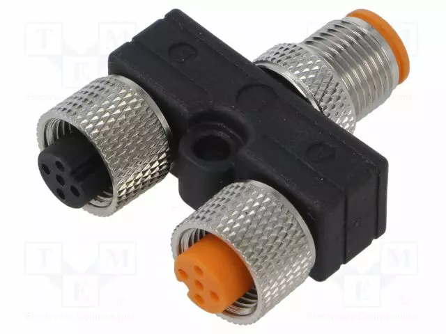 T-SOVITIN - PIN: 5 - IP67 - Y - LUKITUS: SISÄKIERRE,ULKOKIERRE,RUUVAUS - Erikoisliittimet - 5512-02-FMF - 1