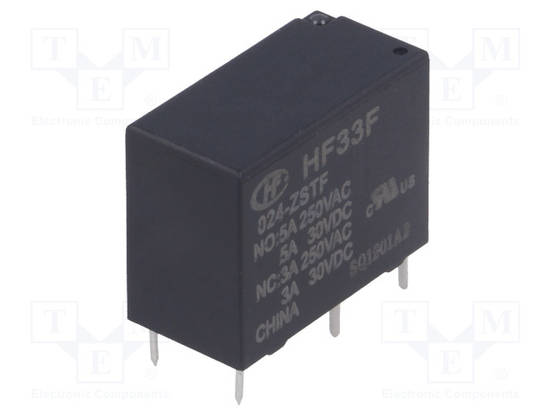 RELE - SPDT - UKELAN: 24VDC - 10A - 5A/250VAC - PCB - Pienoisreleet - HF33F024-ZSTF - 1