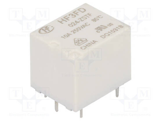 RELE - SPDT - UKELAN: 24VDC - 10A - 10A/250VAC - PCB - Pienoisreleet - HF3FD024-ZSTF - 1