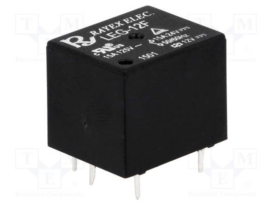 RELE - SPDT - UKELAN: 12VDC - 15A/120VAC - LEG - PCB - Pienoisreleet - LEG-12F - 1