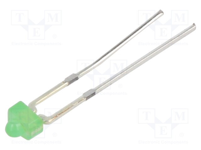 LED - VIHREÄ - 750÷1120MCD - 30° - ETUOSA: KUPERA - 2,54MM - LIIT.MÄÄRÄ: 2 - Ultrakirkkaat LEDit - OSG58A7334F - 1